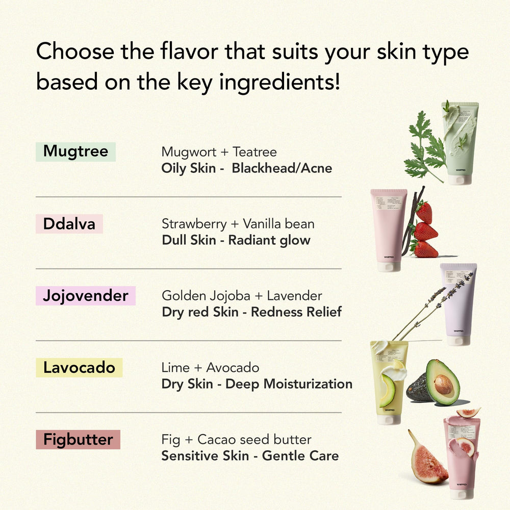 Whipped Semo Face Wash Fig and Cacao Butter nourish and soften texture.