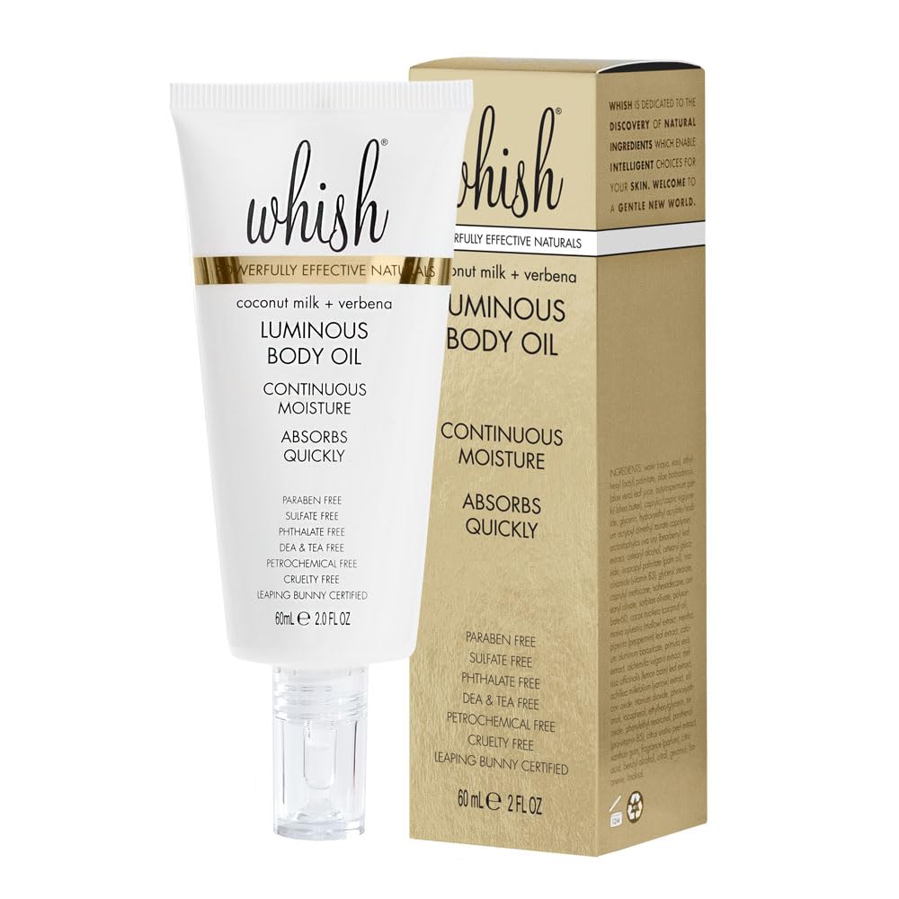 Whish after-shower use shows quick absorption and a non-greasy finish