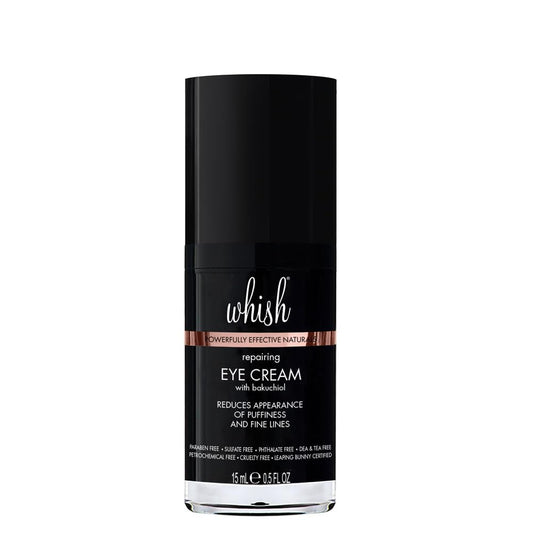 Whish Repairing Eye Cream bottle close-up for easy daily use.