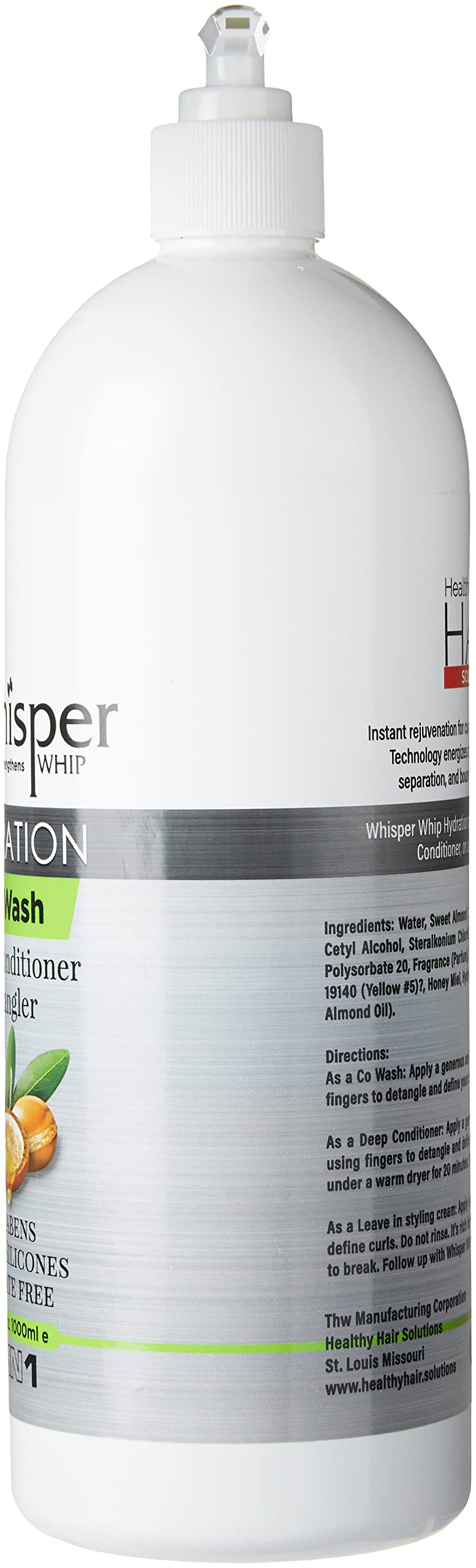 Whisper Whip leave-in styling cream for easy detangling and moisture.
