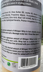 Whisper Whip vitamin E-rich care calms dry scalp and nourishes strands.