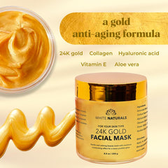 White Naturals 24K Gold Mask closeup of premium gold formula for anti-aging
