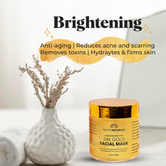 White Naturals 24K Gold Mask on glass tray highlighting detox and refreshed skin
