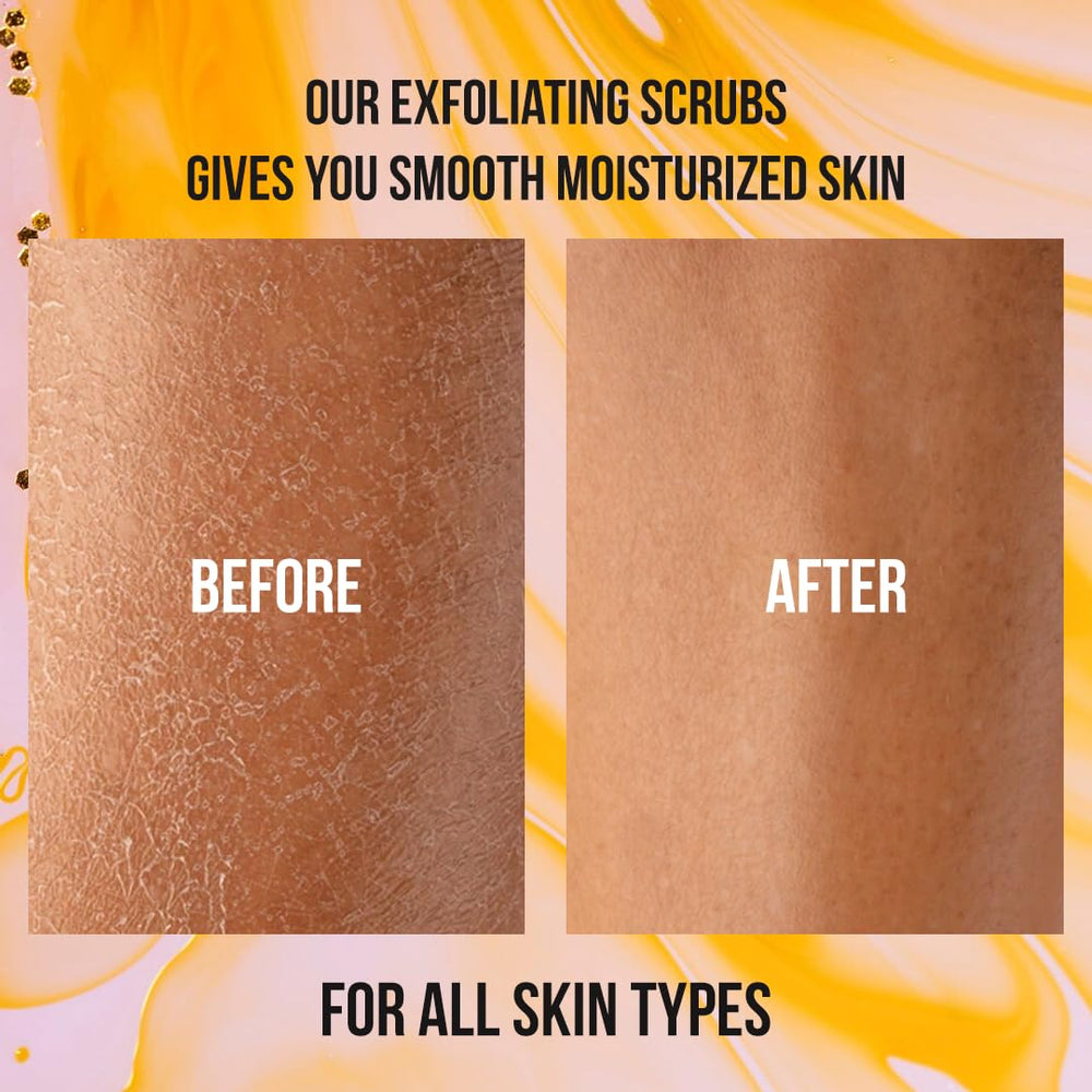 White Naturals 24K Gold Scrub application on arm showing creamy lather.