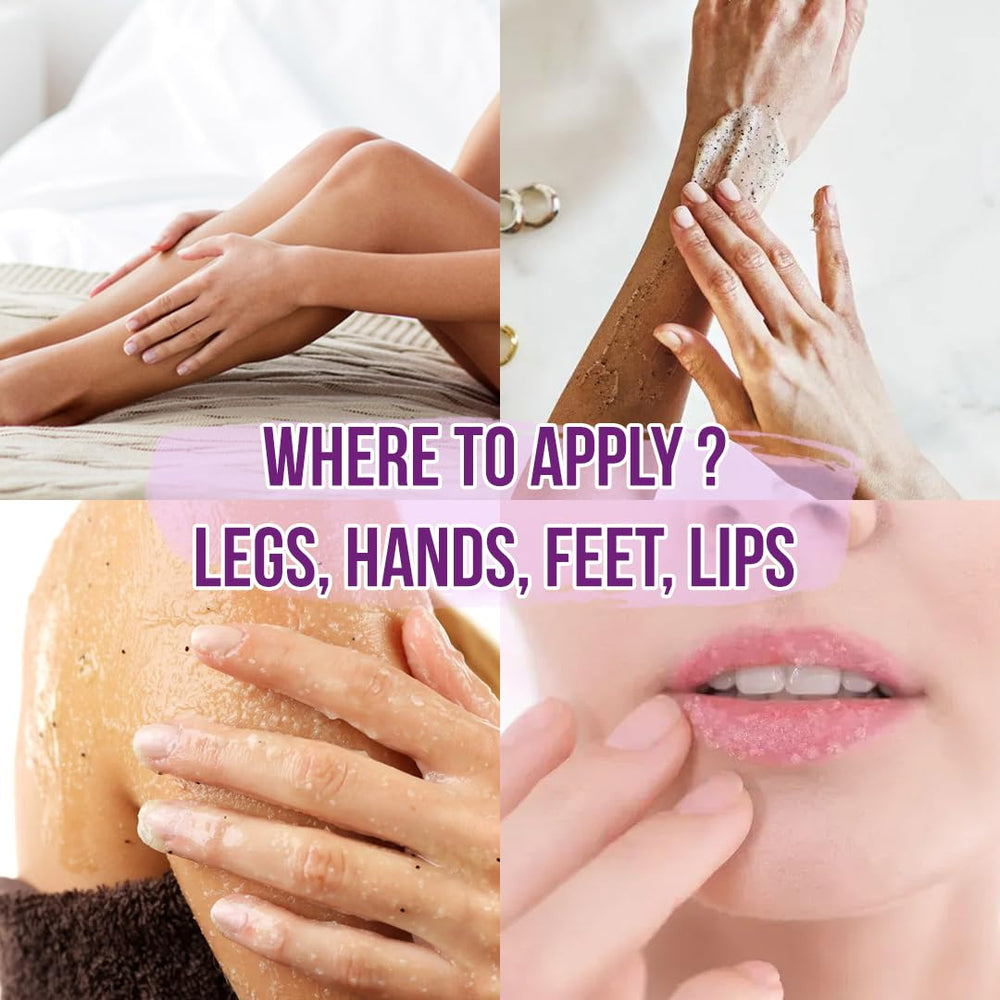White Naturals Blueberry Scrub scent evokes a spa-like blueberry aroma.