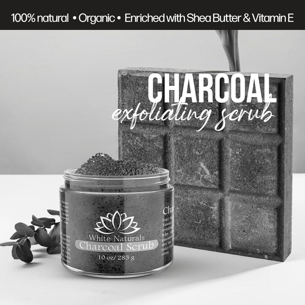Brighter, healthier-looking skin with White Naturals charcoal scrub after use.