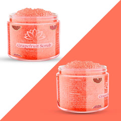 Damp skin ready for White Naturals Grapefruit Salt Scrub application
