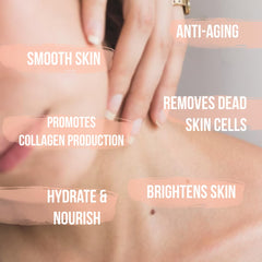 Hands applying White Naturals scrub in circular massage motion