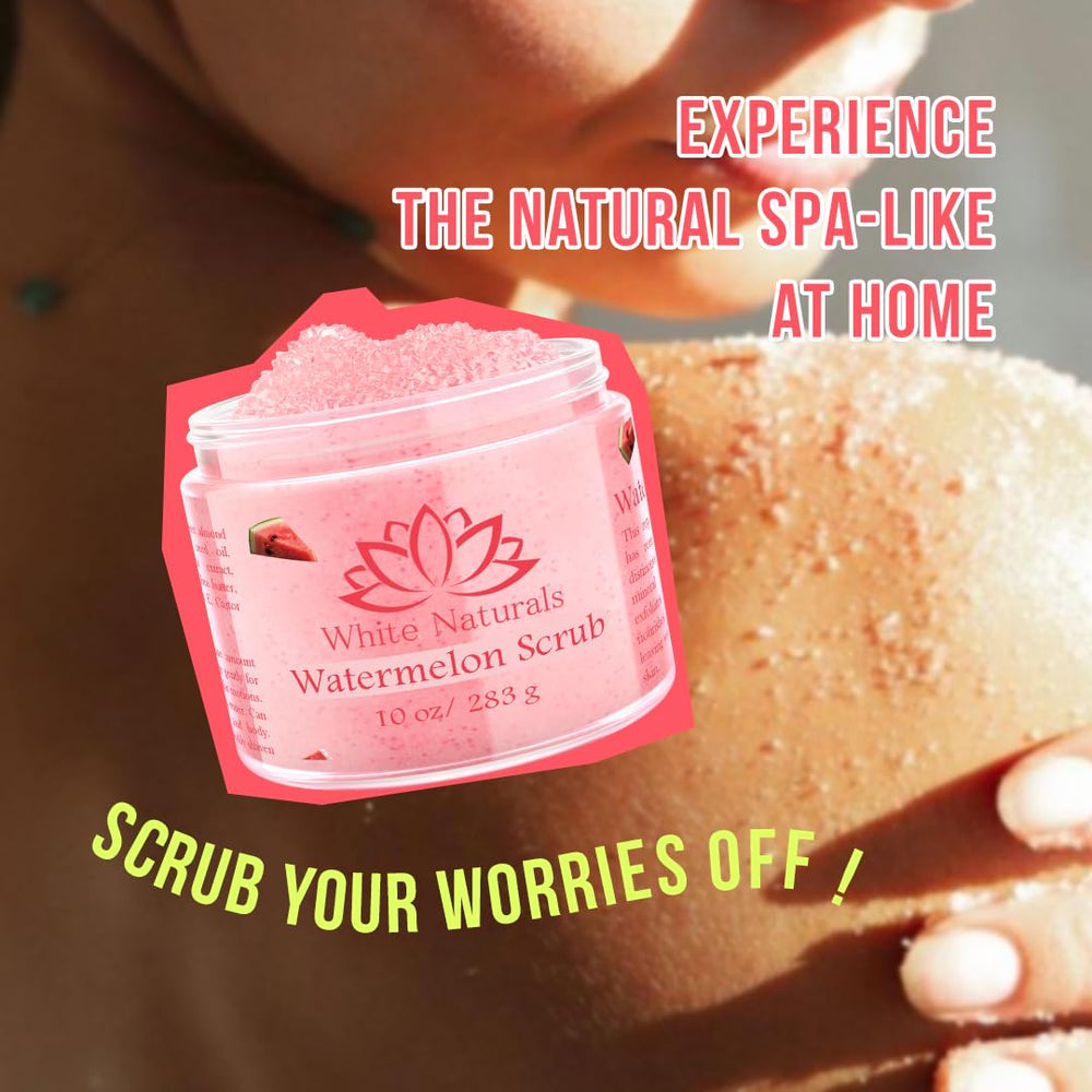 Close-up of White Naturals scrub texture showing fine exfoliating salt.