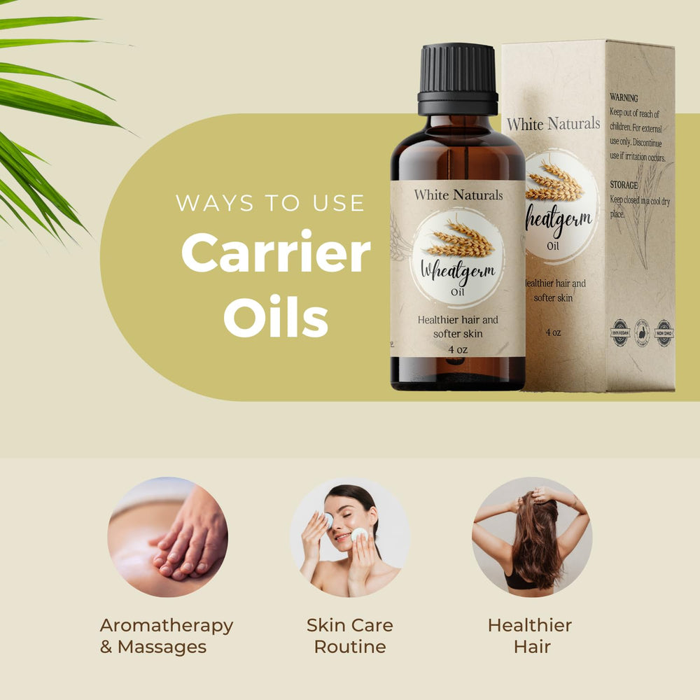 Ingredients panel showing 100% pure Wheat Germ Oil