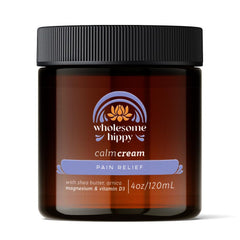 WHOLESOME HIPPY Magnesium Calm Cream with arnica detail for post-activity comfort.