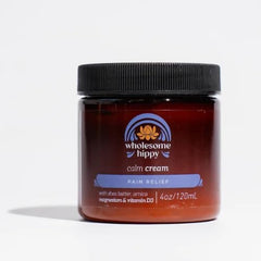 WHOLESOME HIPPY Magnesium Calm Cream packaging shot showing vegan and cruelty-free seal.