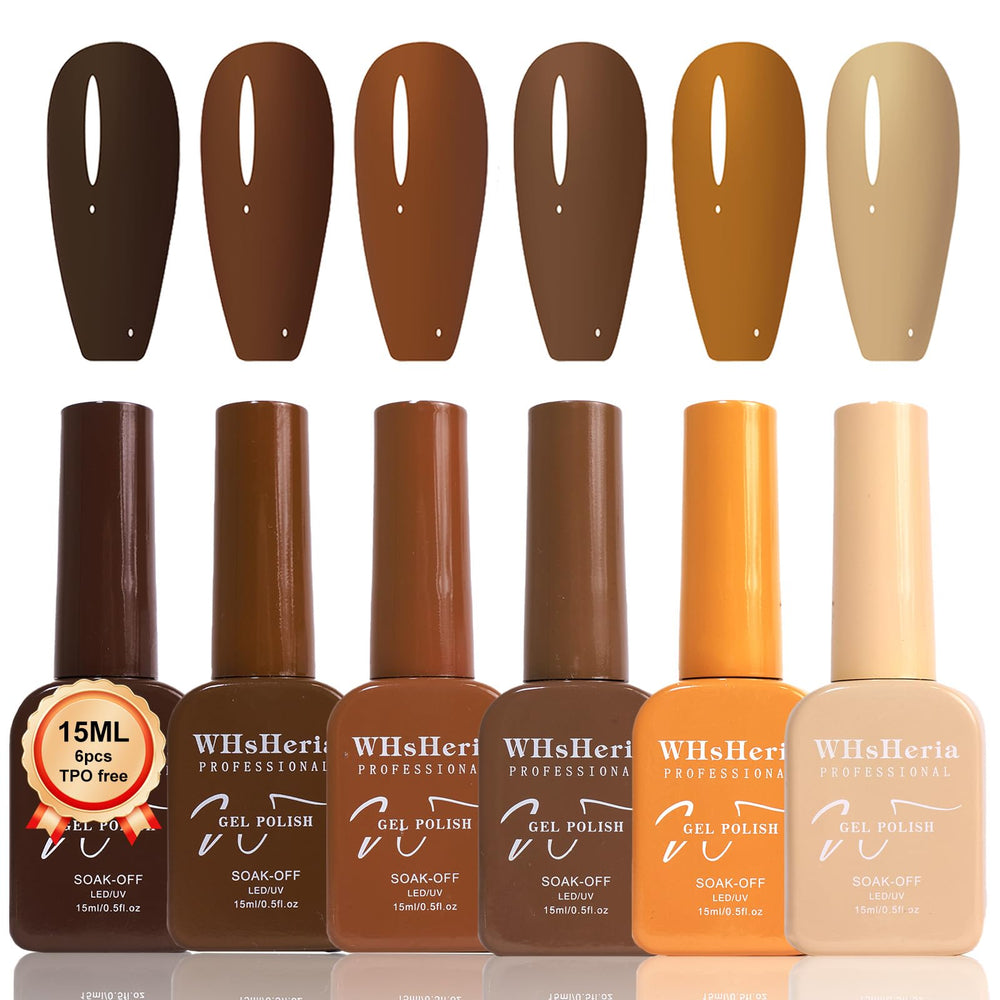 WHsHeria Coffee Brown gel polish bottle for a rich, everyday manicure