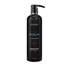 Wicked Aqua water-based 16oz bottle; fragrance-free and skin-friendly.