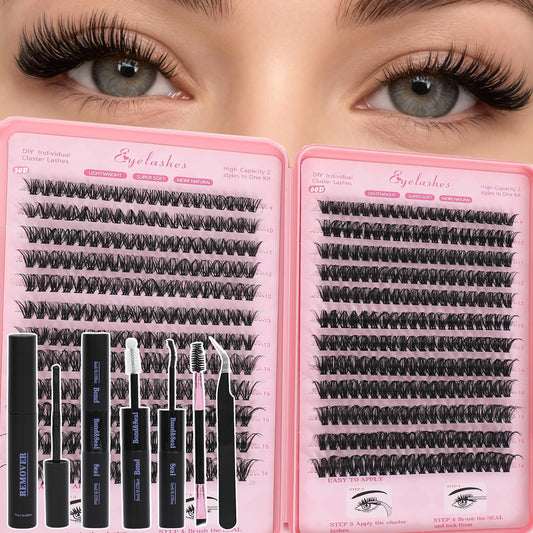 WIGICD lash clusters kit 9-16mm for easy at-home DIY lash extensions.
