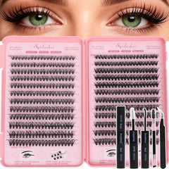 WIGICD Lash Clusters Kit contents with varied densities for customization.