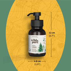 Wild and Pure microbiome-friendly foam demonstrates balanced cleansing with minimal residue.