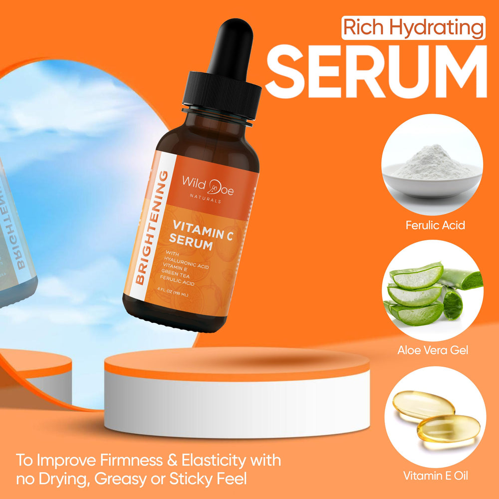 Wild Doe Naturals Vitamin C Serum green tea balance for oil control.