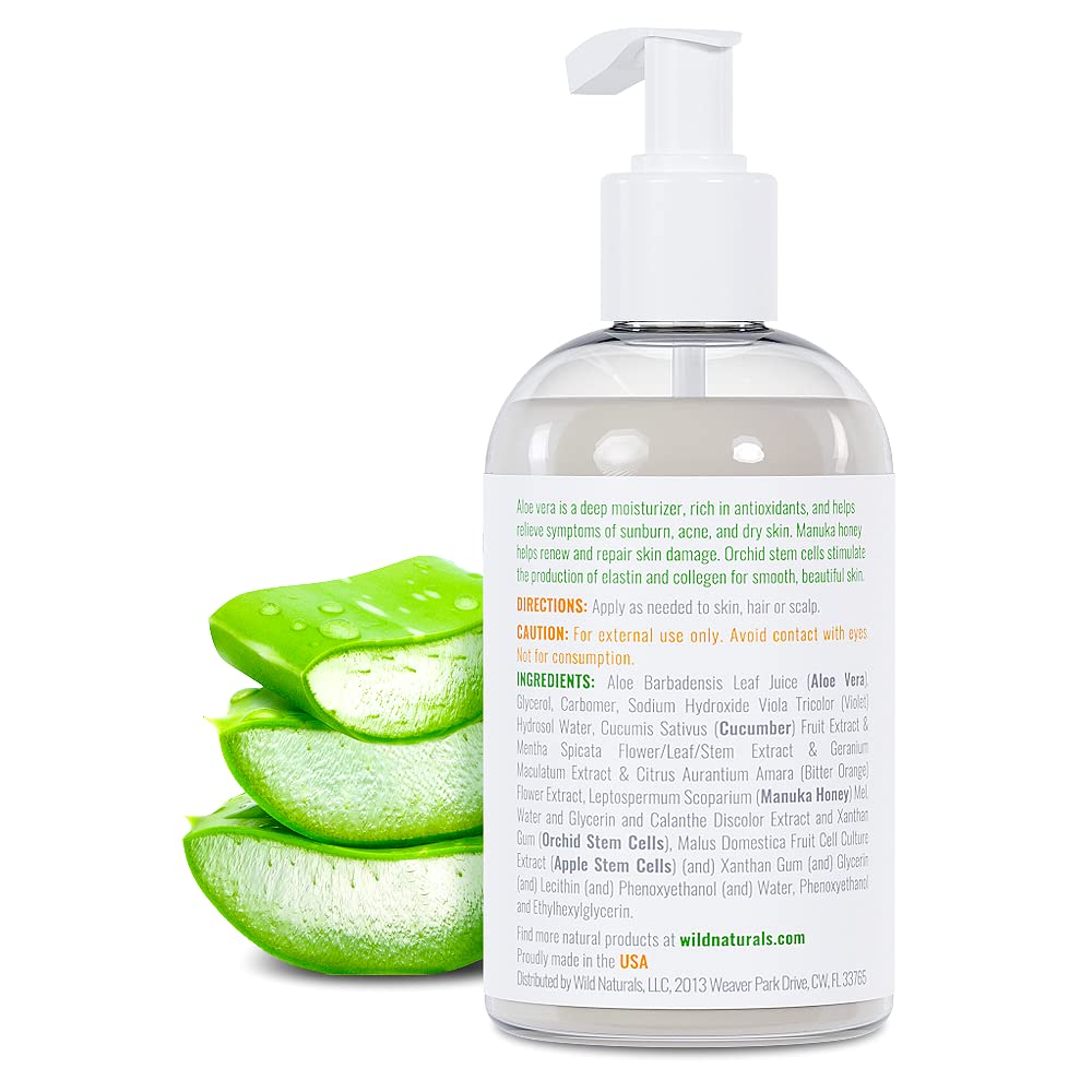 Sunburn relief concept with Wild Naturals aloe vera gel