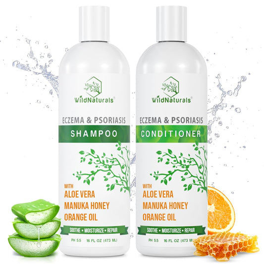 Wild Naturals anti-dandruff shampoo bottle showing soothing scalp relief