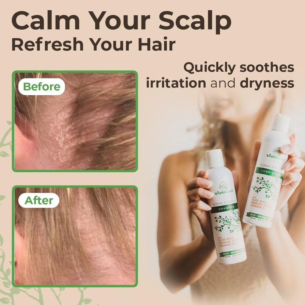 Wild Naturals daily-use hair shampoo in a bathroom setting for routine care