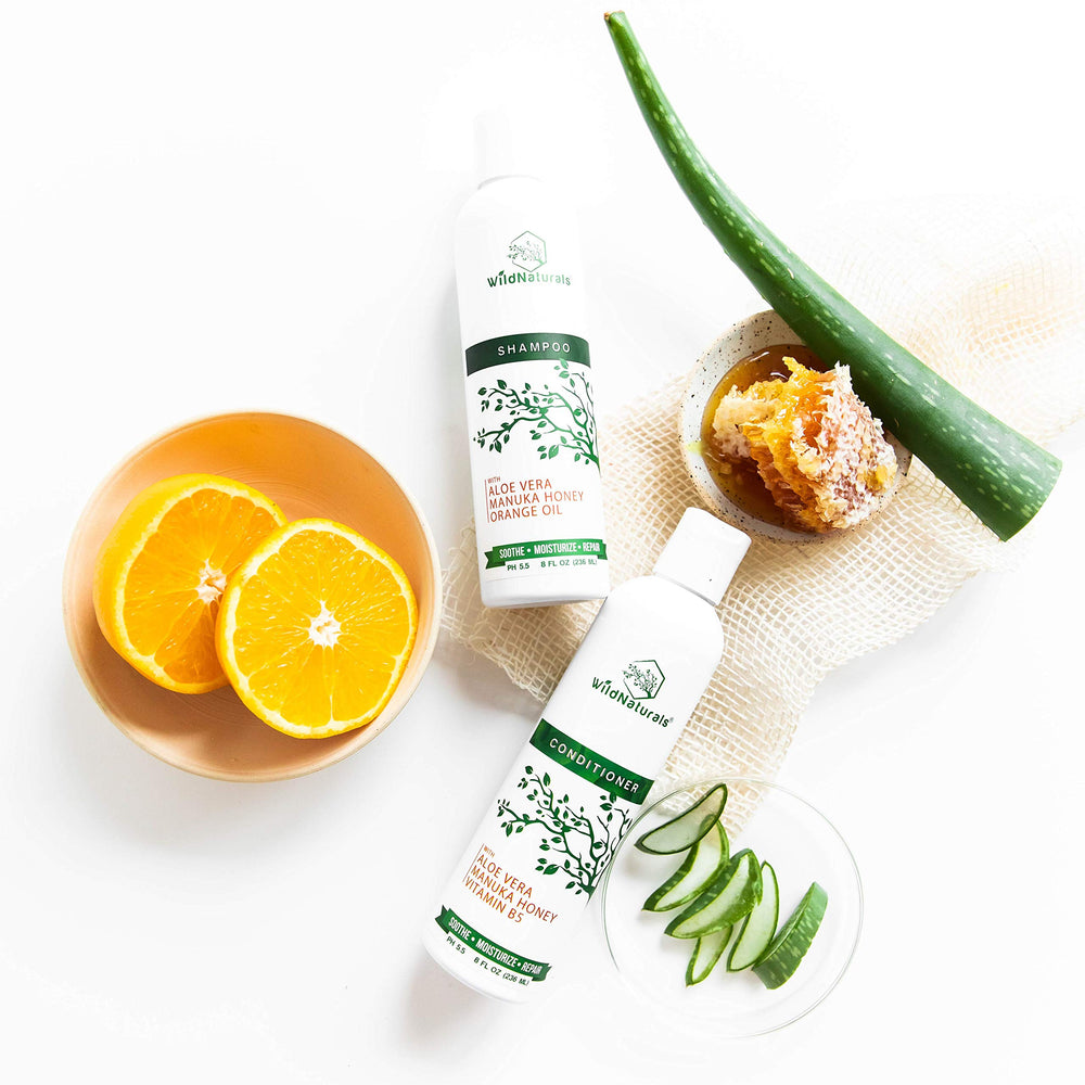 Wild Naturals Manuka Honey Shampoo foamy lather, easy everyday cleanse.