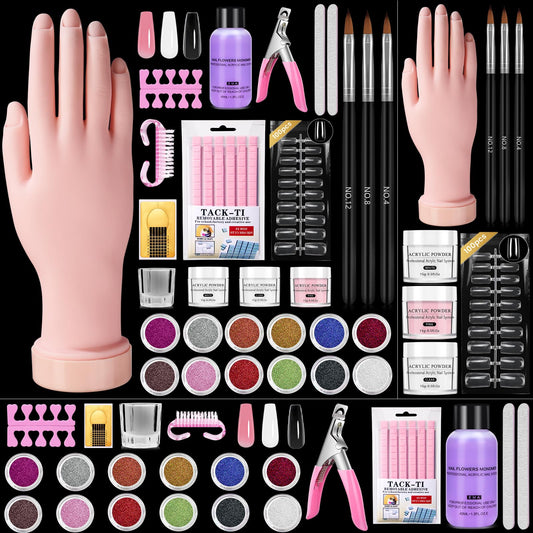 Wilfniee practice hand for nail extensions, flexible surface for safe at-home practice