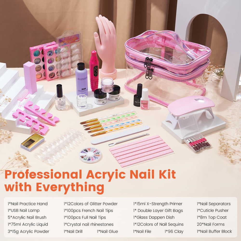 Wilfniee rose-pink cosmetic bag for organized tool storage.