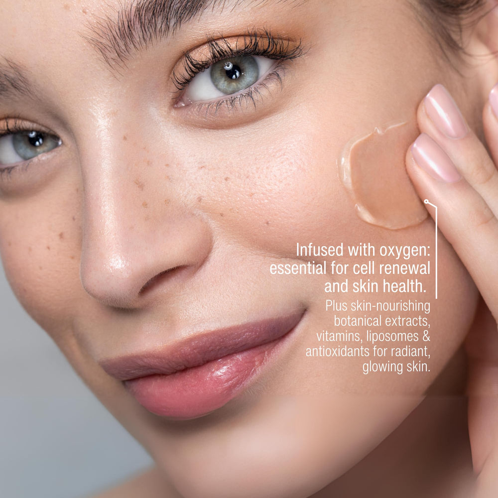 Oxygen Serum preps skin under makeup for a smooth finish