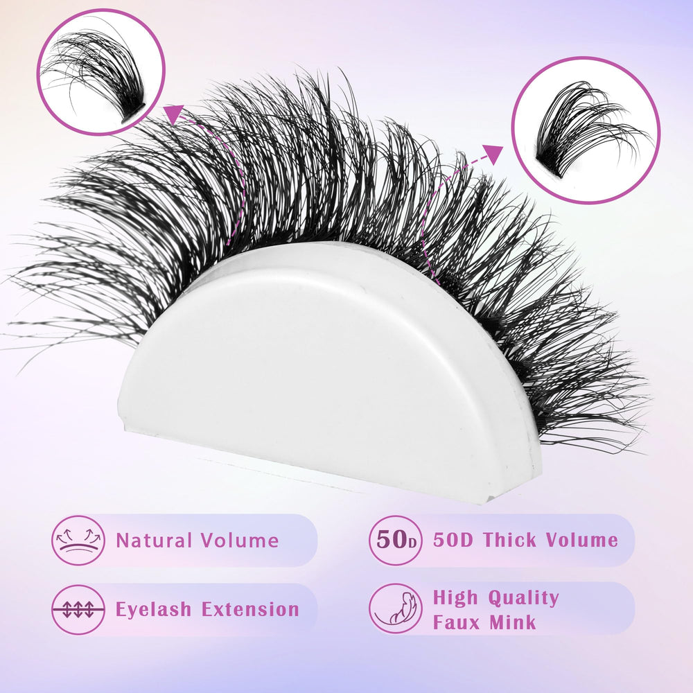 Winifred 50D mink clusters in 10–16mm for versatile looks.
