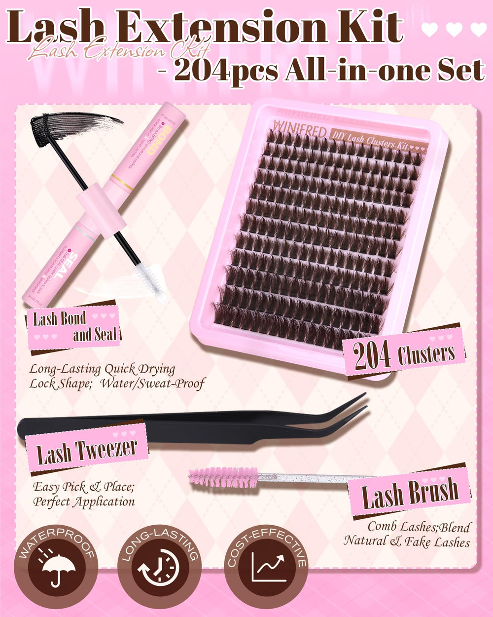 Winifred 204-piece lash kit for DIY salon-at-home.