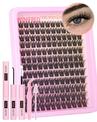 Winifred lash clusters kit contents for at-home salon-quality results.