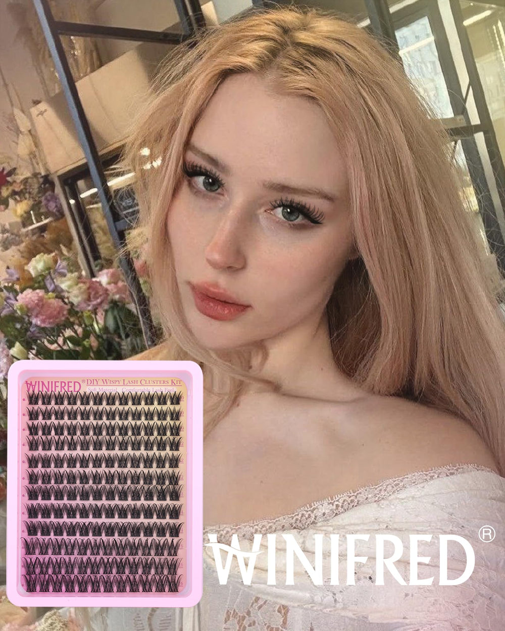 Winifred natural wispy finish gives a soft, dimensional look.