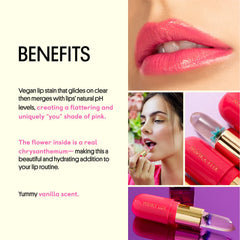 Winky Lux Flower Balm changes with pH to reveal a personalized pink shade.