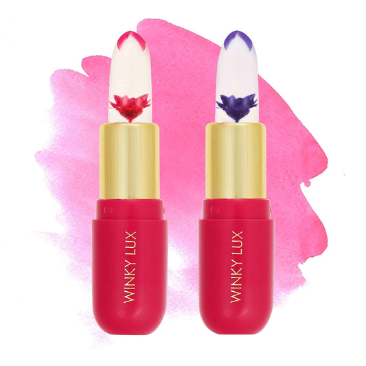 Winky Lux Flower Balm provides a sheer pink glow with hydrating shine.