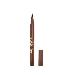 Winky Lux Meowza liquid eyeliner in chocolate brown for precise, smudge-resistant cat-eye definition.