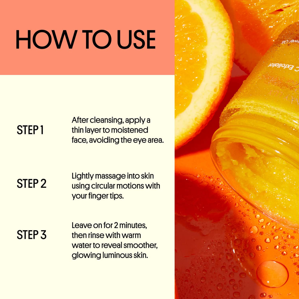 Winky Lux Orange You Bright exfoliator application demo for smooth skin