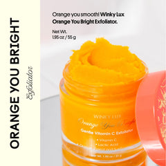 Winky Lux Orange You Bright exfoliator texture closeup shows micro-granules