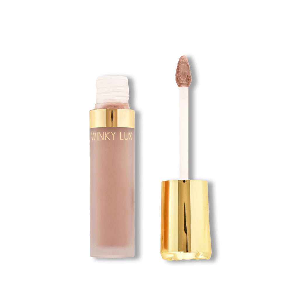 Winky Lux Rose Petal Liquid Eyeshadow Chamomile Matte swatch showing creamy, blendable finish.