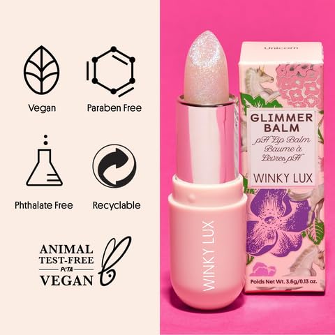 Winky Lux Rose Glimmer Balm lip swatch demonstrates natural pink glow