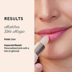 Winky Lux Unicorn Glimmer Balm lip swatch demonstrates personalized pink shimmer
