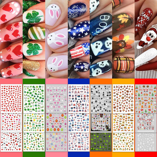 Winthrop Easter pattern nail stickers for quick year-round nail art.