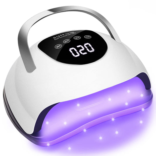 Wisdompark LED Nail Lamp 220W front view shows powerful, even curing for gel nails at home