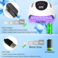 Wisdompark LED Nail Lamp side view highlights compact, space-saving design for your home studio