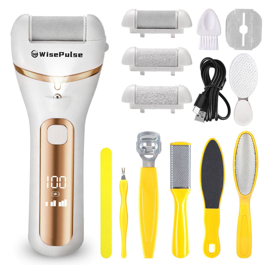 WisePulse electric foot callus remover front view for precise at home pedicure