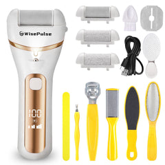 WisePulse electric foot callus remover front view for precise at home pedicure