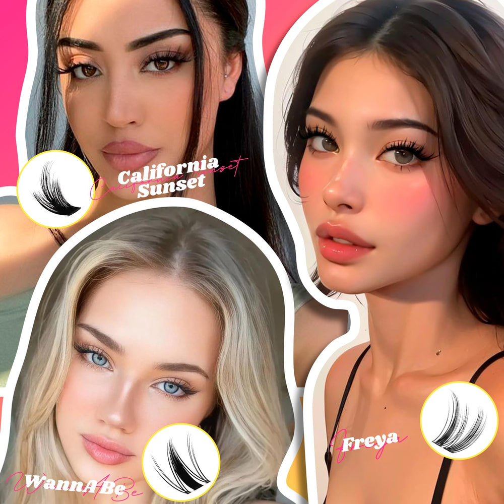 WiWiLINK California Sunset Kit model shot with defined lashes