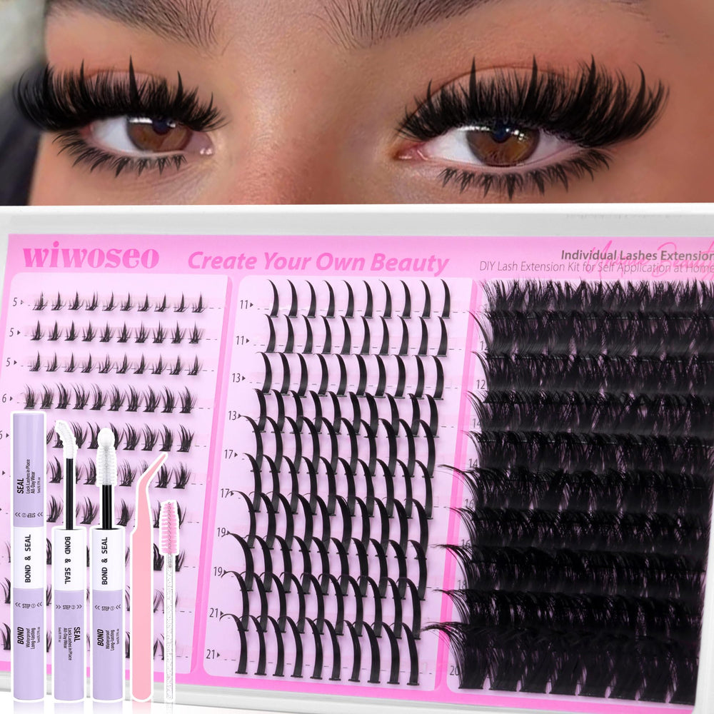 wiwoseo bottom lash clusters with spikes kit for a salon-style look at home lashes