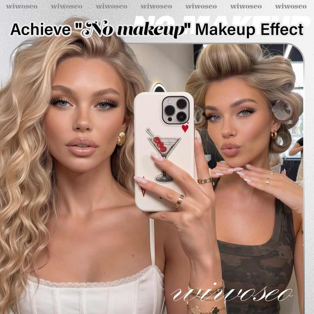 wiwoseo Wispy short 8-14mm lashes for natural length and everyday wear