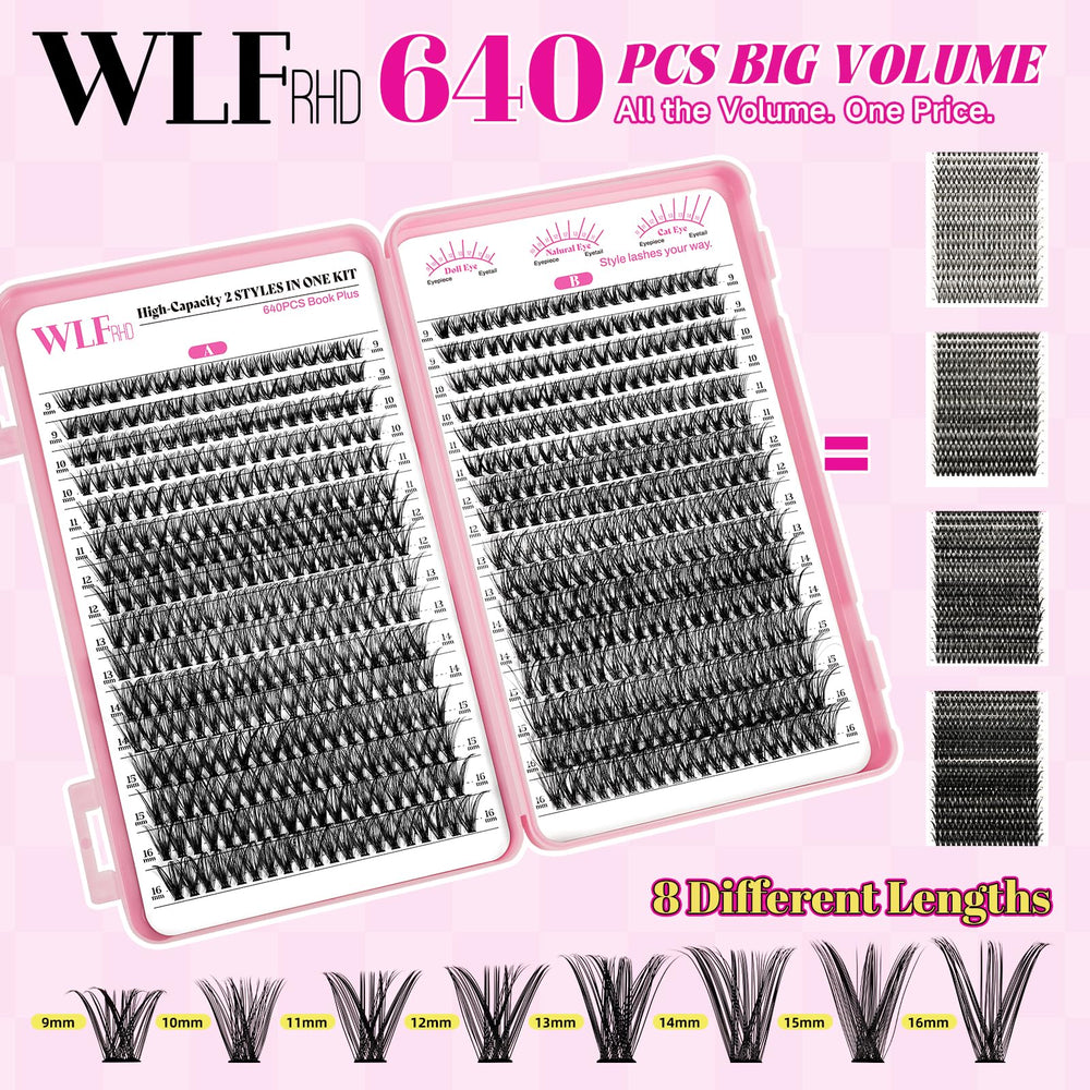 40D+50D lash clusters offer versatile styles for many looks.